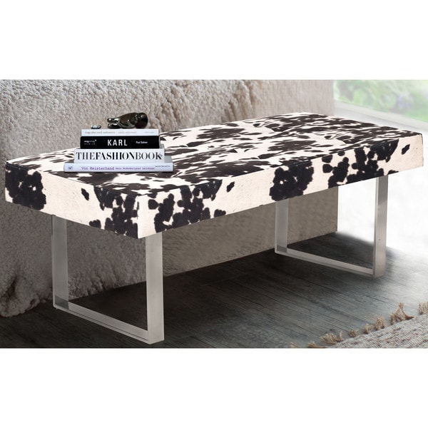 Shop Chic Home Scott Faux Cow Fur Tufted Seating Square