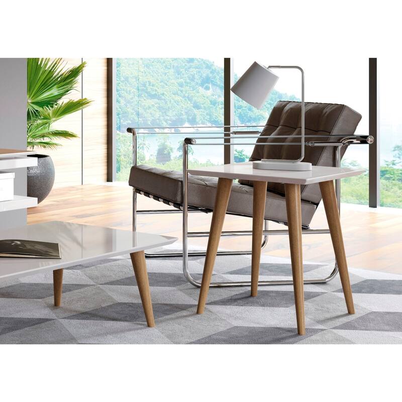 Utopia 19.84" High Square End Table With Splayed Wooden Legs