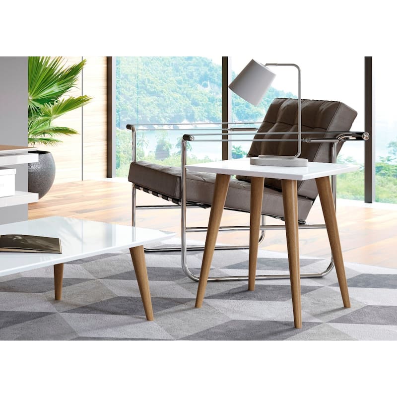 Utopia 19.84" High Square End Table With Splayed Wooden Legs
