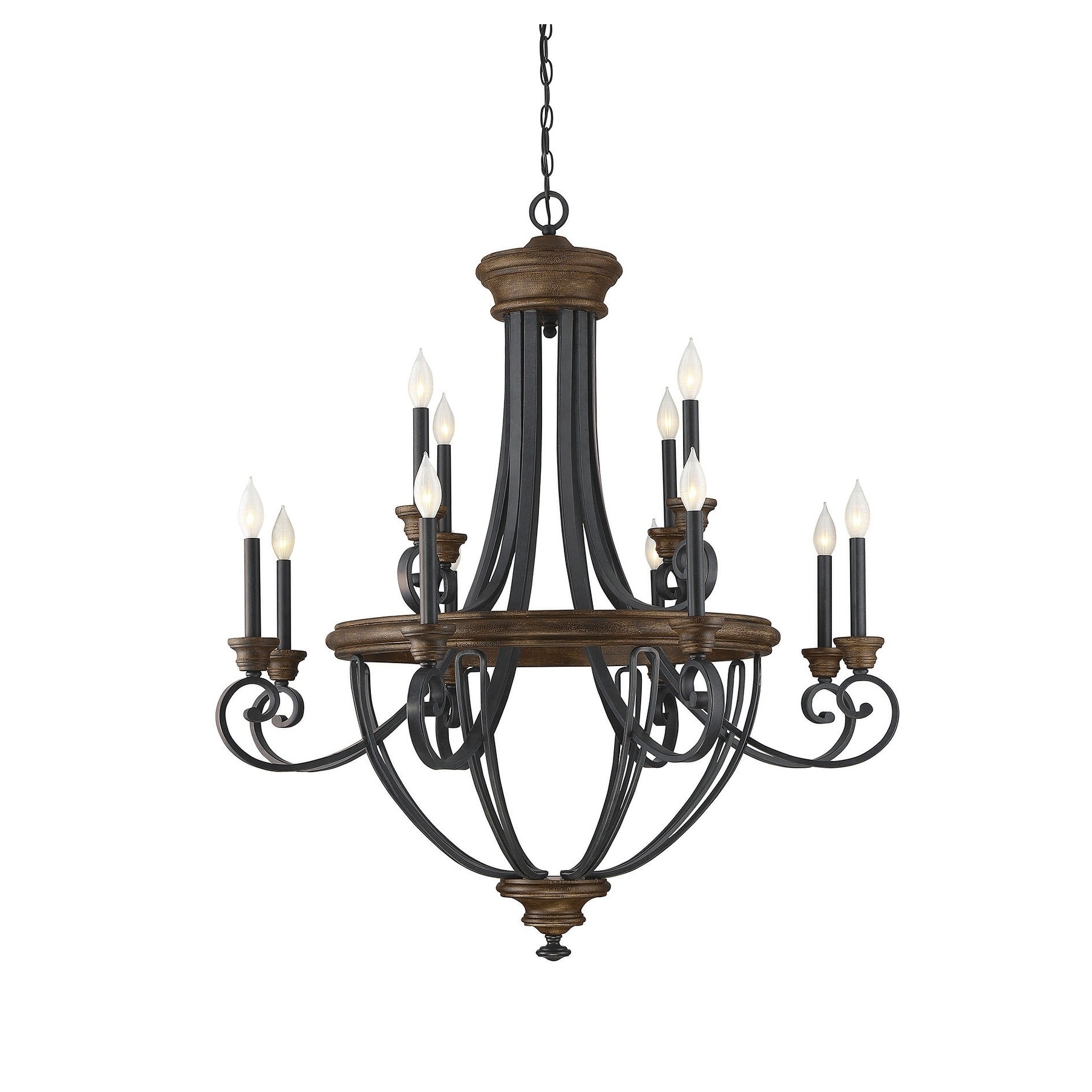 Wickham 12 Light Chandelier Whiskey Wood - Chandeliers For Bedrooms by Overstock.com