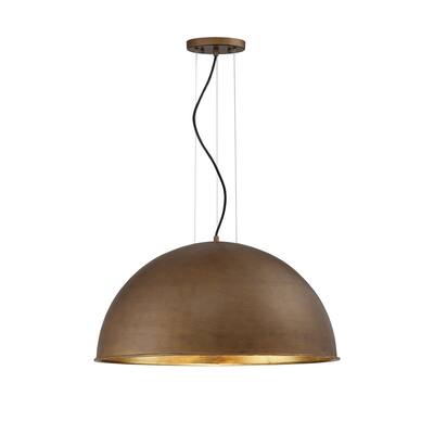 Carbon Loft Popeil Rubbed Bronze with Gold Leaf 3-light Pendant