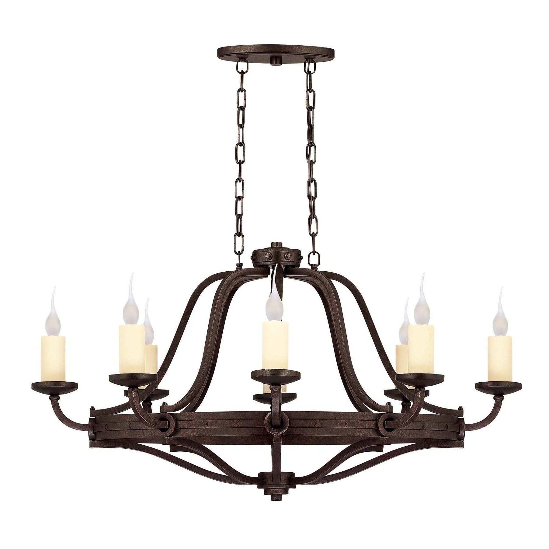 Elba  8 Light Oval Chandelier Oiled Copper - Chandeliers For Bedrooms by Overstock.com