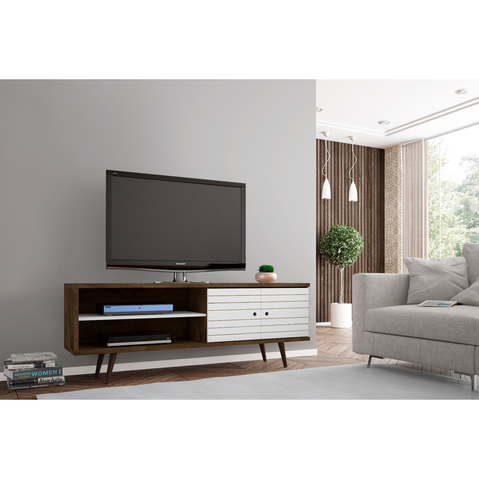 Shop carson carrington sortland wooden modern tv stand free shipping today overstock 22751405