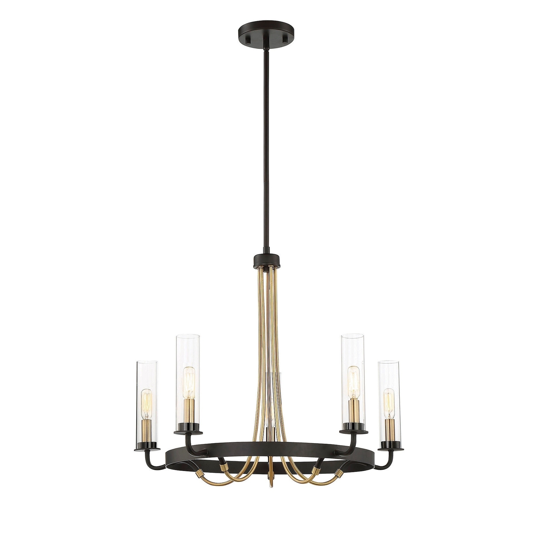 Kearney 5 Light Chandelier Vintage Black w/ Warm Brass - Chandeliers For Bedrooms by Overstock.com