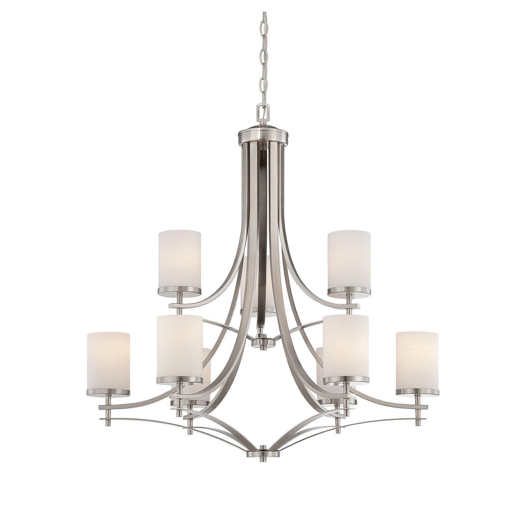 Copper Grove Lepreau 9-light Chandelier Satin Nickel - Chandeliers For Bedrooms by Overstock.com
