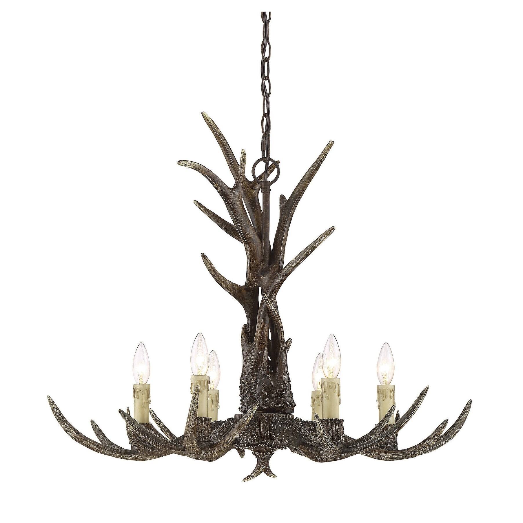 Blue Ridge 6 Light Chandelier New Tortoise Shell - Chandeliers For Bedrooms by Overstock.com