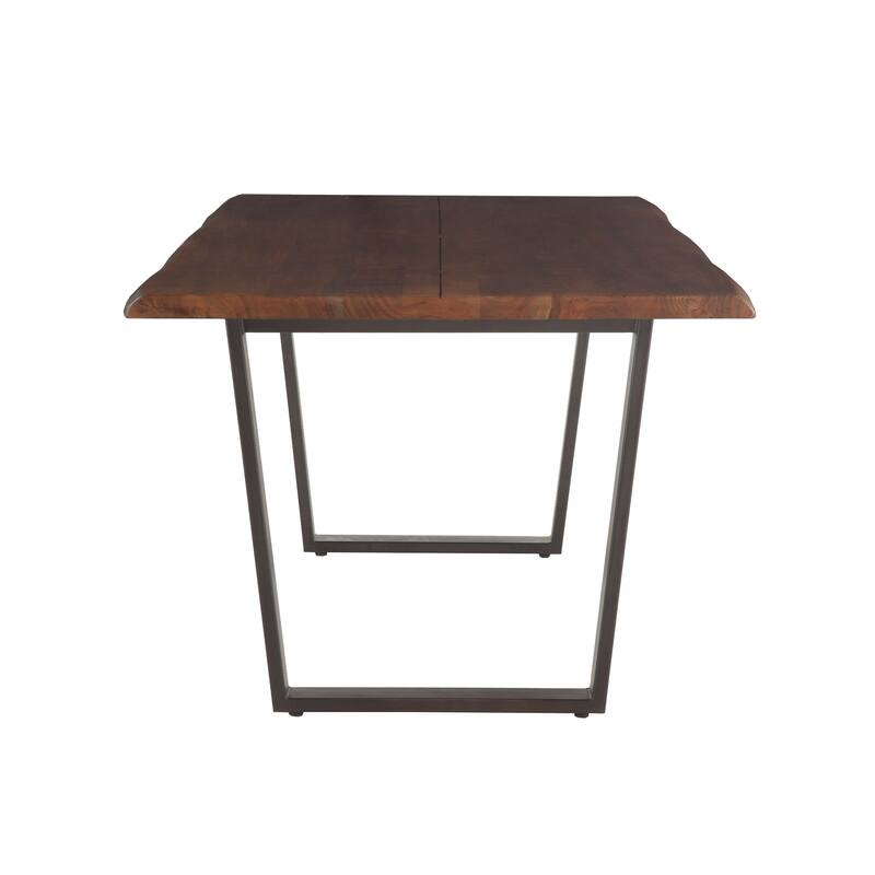 World Interiors Acacia Wood and Iron Dining Table - Walnut