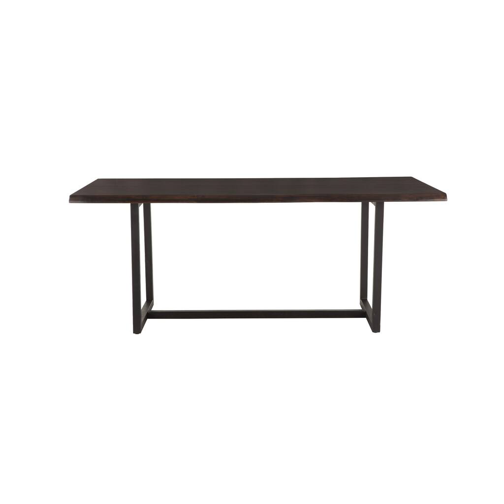Acacia Wood and Iron Dining Table by World Interiors - Walnut