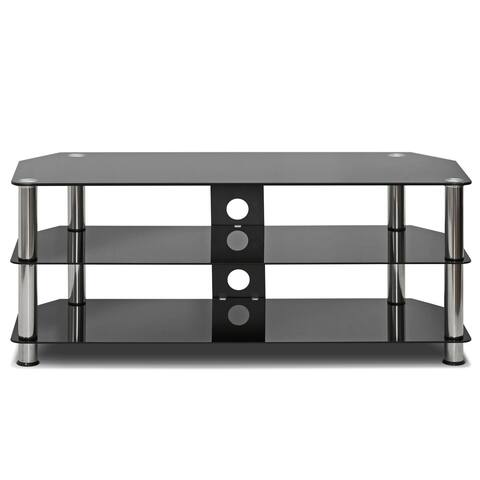 Tv Stands Entertainment Centers Furinno Online At Furinno Silk Screen Gl Tv Stand Black