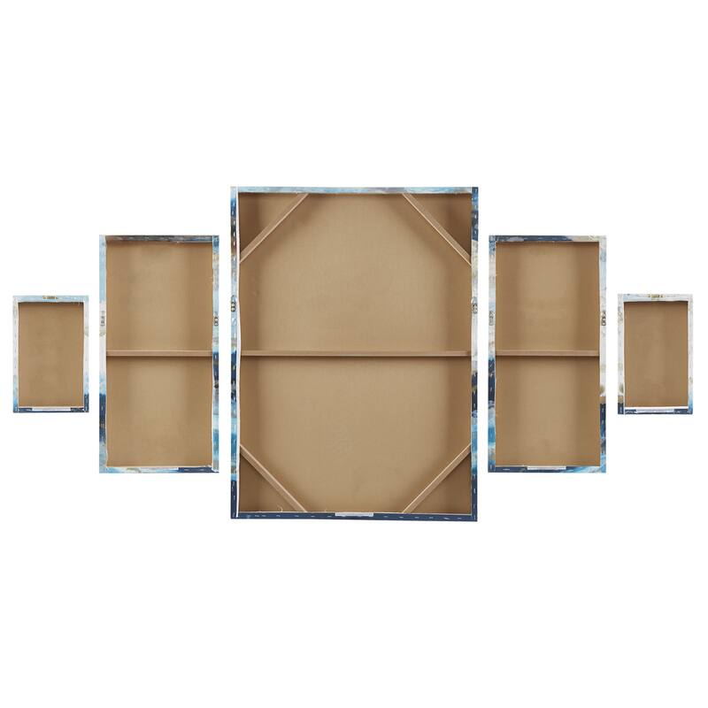 Madison Park Midnight Tide Blue Abstract 5-piece Canvas Wall Art Set