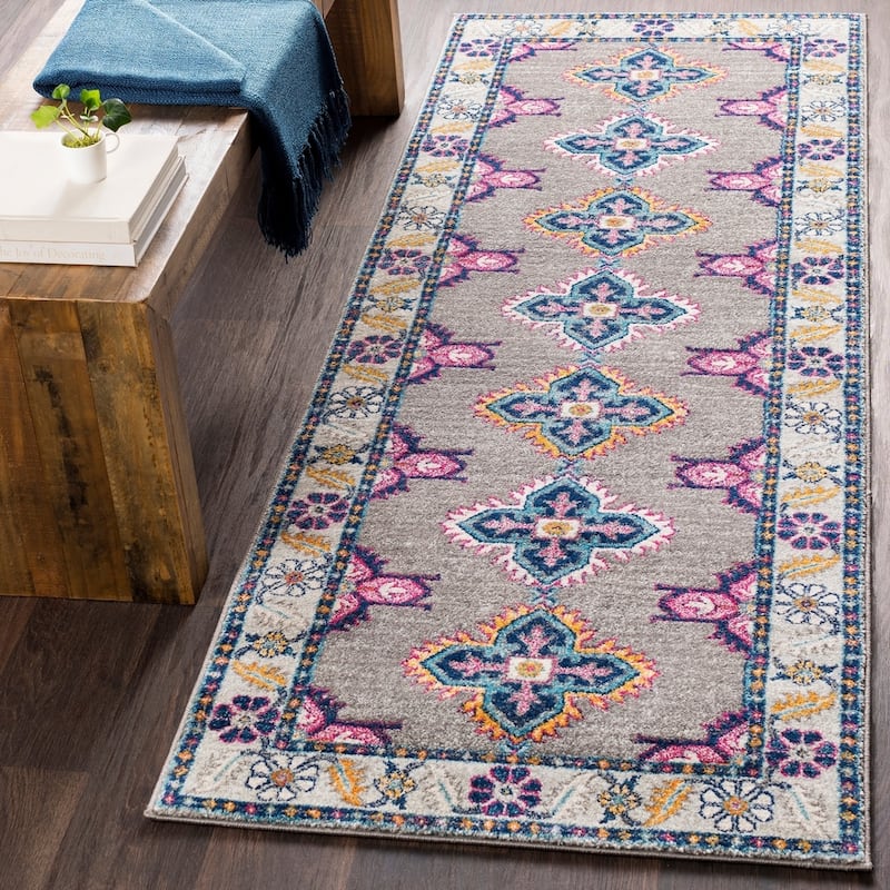 Livabliss Haut Persian Medallion Area Rug - 2'7" x 7'3" Runner - Grey