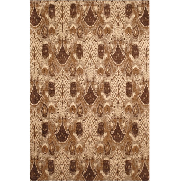 Handmade Chenille Flatweave Ikat Rug (India) - 4' x 6'