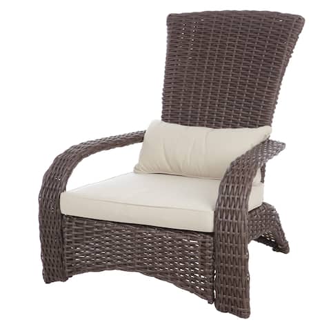 Patio Sense Deluxe Coconino Beige/Brown Wicker Chair