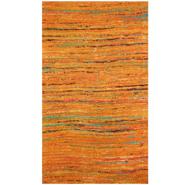 Handmade Chenille Flatweave Rug (India) - 2' x 3'8"