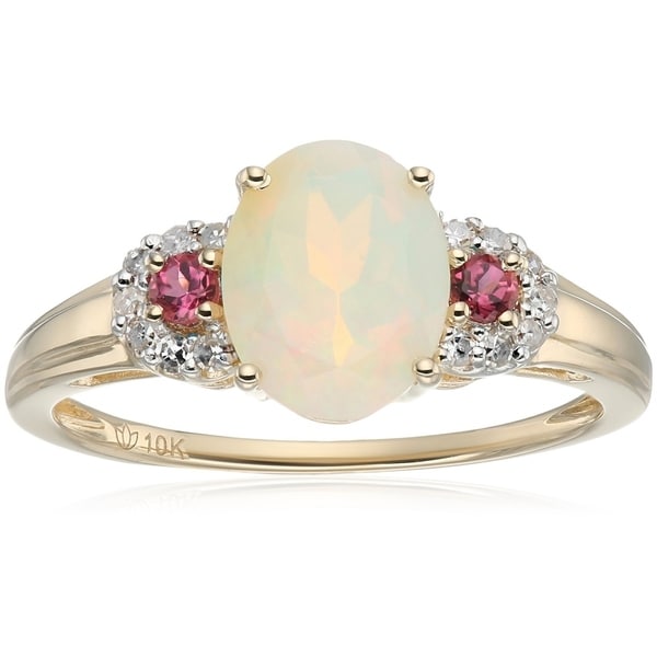 pink stone and diamond ring