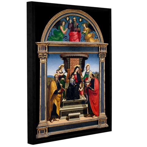 Raphael's 'Madonna and Child Enthroned with Saints' Gallery Wrapped Floater-framed Canvas