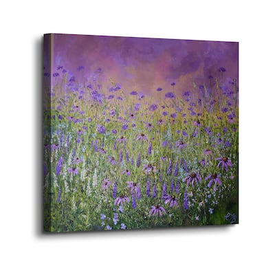 ArtWall Colette Baumback 'The Purple Meadow' Gallery-wrapped Canvas Wall Art