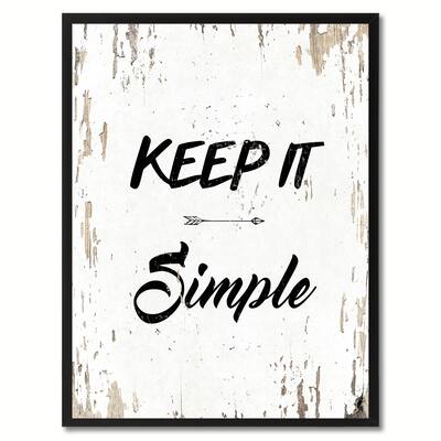 Keep It Simple Wisdom Quote Saying Canvas Print Picture Frame Home Decor Wall Art