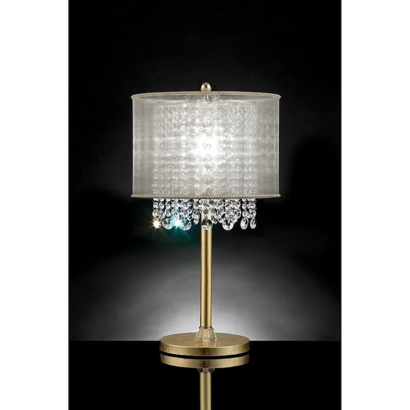 Ore International Bhavya Collection Traditional Crystal Table Lamp