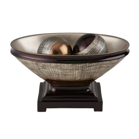 Ore International Naomi Decorative Bronze Espresso Bowl with Spheres