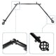 preview thumbnail 4 of 2, InStyleDesign Torison 13/16" Bay Window Curtain Rod - 20-36 inches, 38-72 inches Nickel Finish/Satin/Black Finish - Black