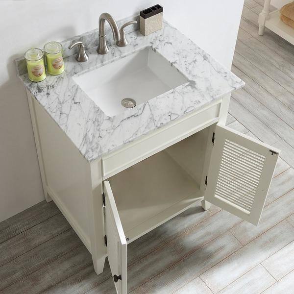Belvedere White Shutter Door Style Bathroom Vanity With Belvedere White Shutter Door Style