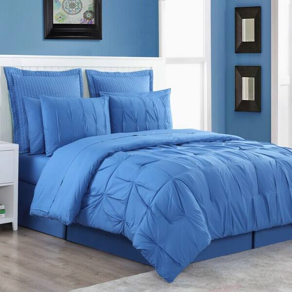 Shop Fiesta Cotton 4 Piece Pintuck Luna Solid Comforter Set Free
