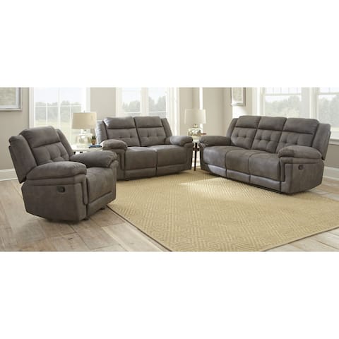 Microfiber Living Room Furniture Sets Online At Our Greyson Living Austin Microfiber 3 Piece Reclining Seating Set