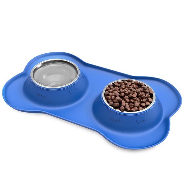 dog food and water bowl set