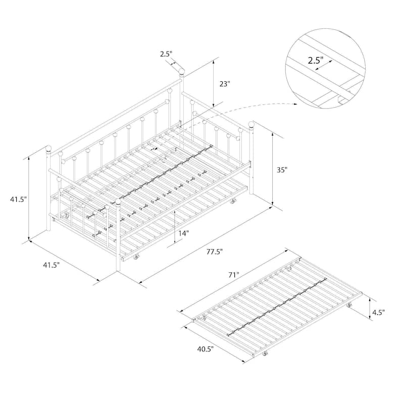 Little Seeds Monarch Hill Wren Daybed with Trundle