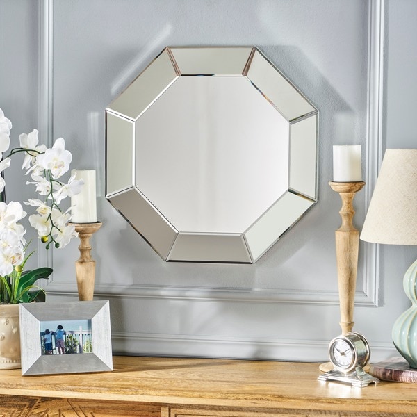 Coralynn Hexagonal Wall Mirror by Christopher Knight Home - Clear - N/A