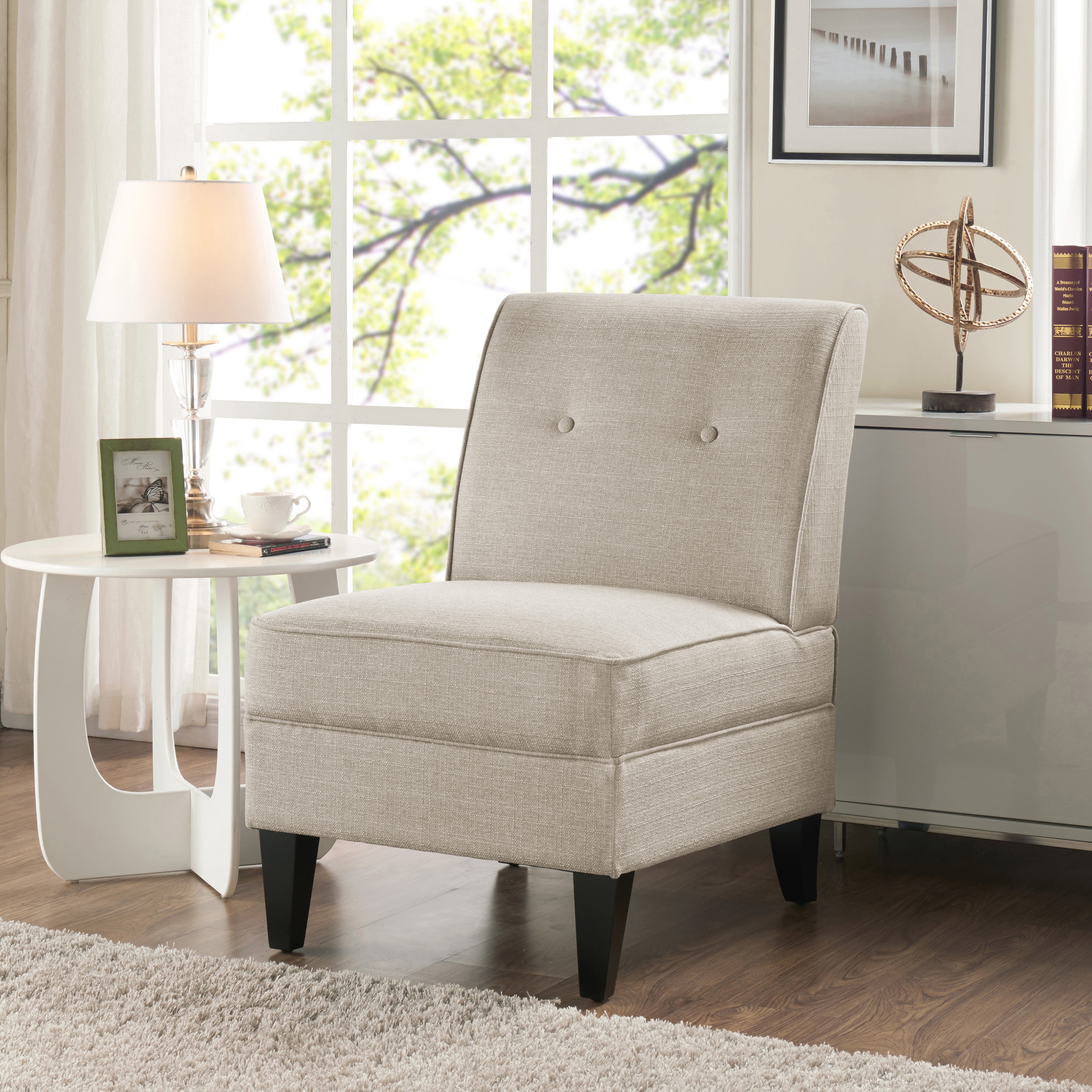 oatmeal colored accent chair