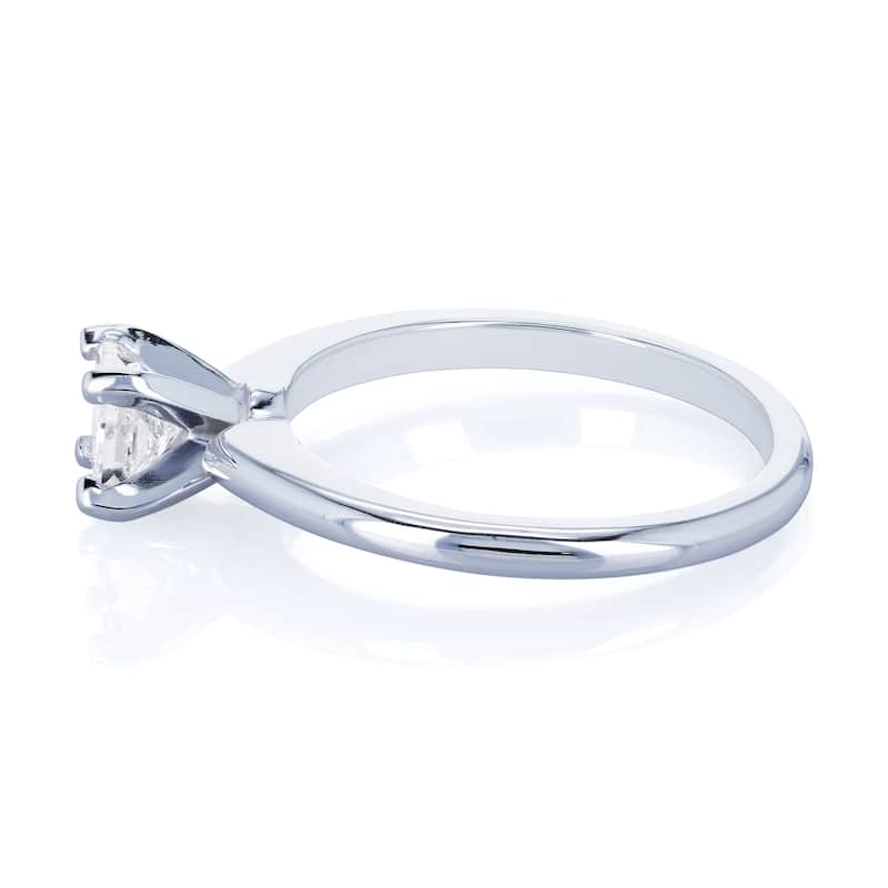 Annello by Kobelli 14k White Gold 1/2 Carat Diamond Solitaire Princess Cut Engagement Ring