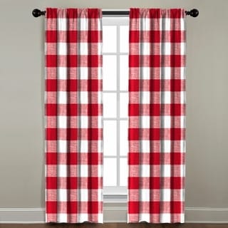 Red Plaid Window Panel - Bed Bath & Beyond - 17520196