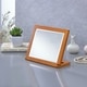 preview thumbnail 2 of 0, Ore International Rectangle Walnut Frame Beveled Vanity Tilted Mirror - Brown