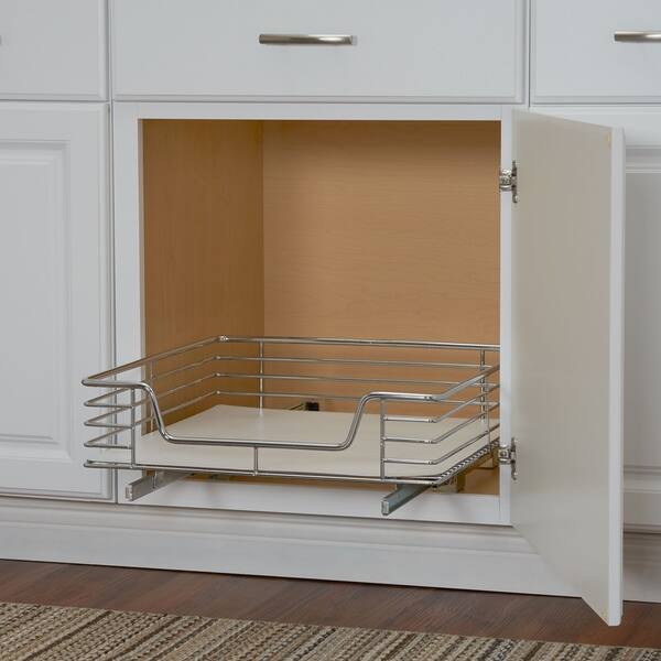 Deep 20 Inch Glidez Sliding Under Cabinet Organizer Chrome Deep 20 Inch Glidez Sliding Under