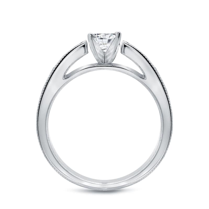 Auriya 14k White Gold 1ct TDW Round Diamond Engagement Ring Set