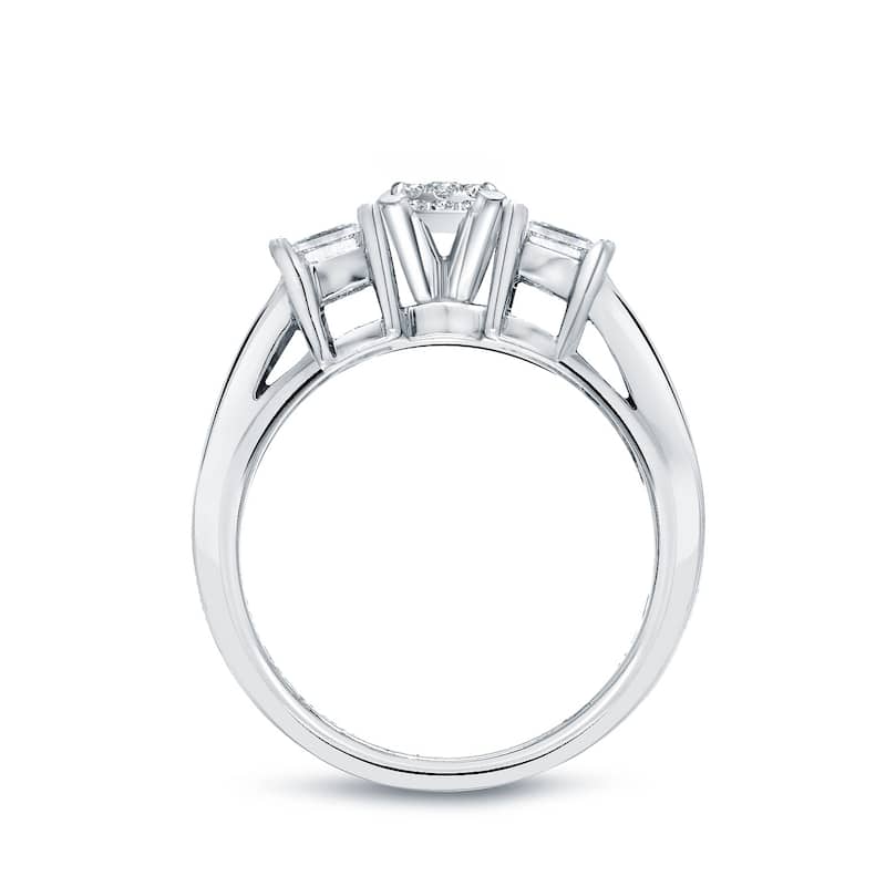 Auriya 14k Gold 2ct TDW Princess-cut Diamond 3-Stone Bridal Ring Set - White H-I