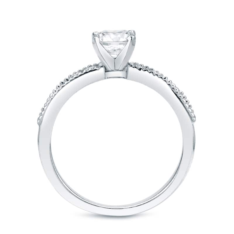 Auriya 14k Gold 1 1/2ctw Channel-set Round Diamond Engagement Ring Set