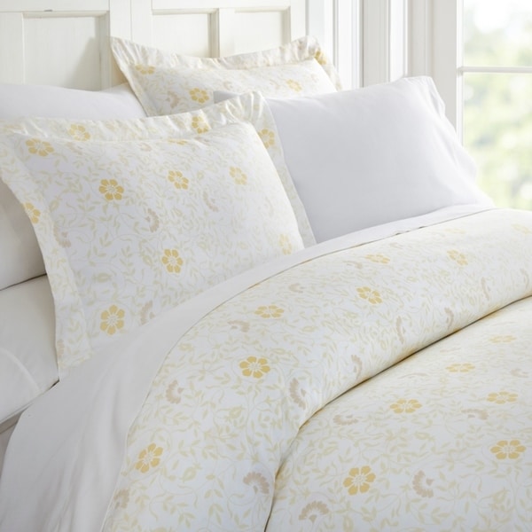 Merit Linens Premium Ultra Soft 3 Piece Spring Vines Print Duvet Cover Set