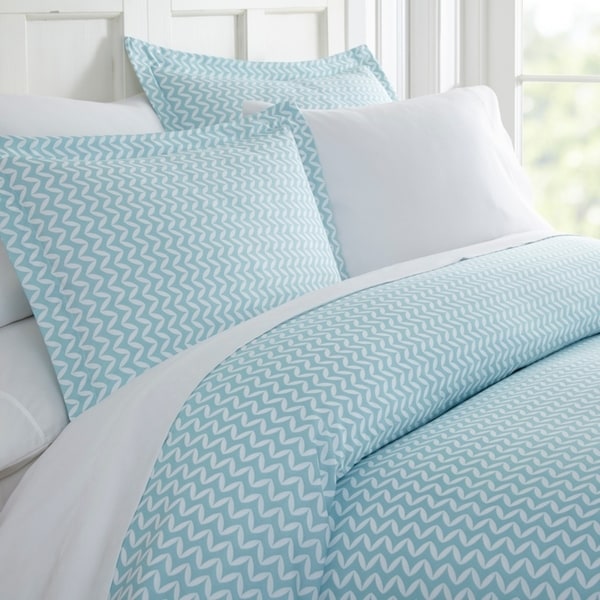 Merit Linens Premium Ultra Soft 3 Piece Puffed Chevron Print Duvet Cover Set
