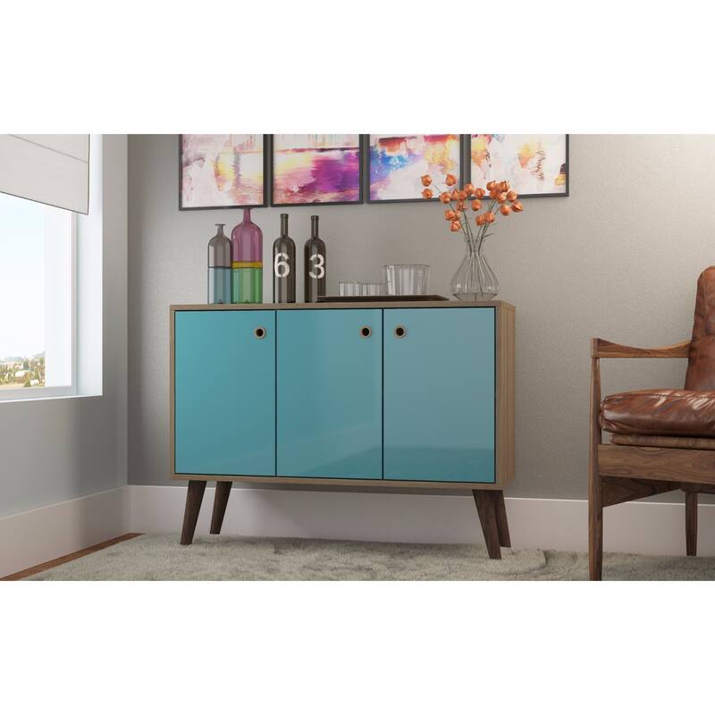 Manhattan Comfort Bromma 35.43" Buffet Stand with 3 Shelves and 3 Doors