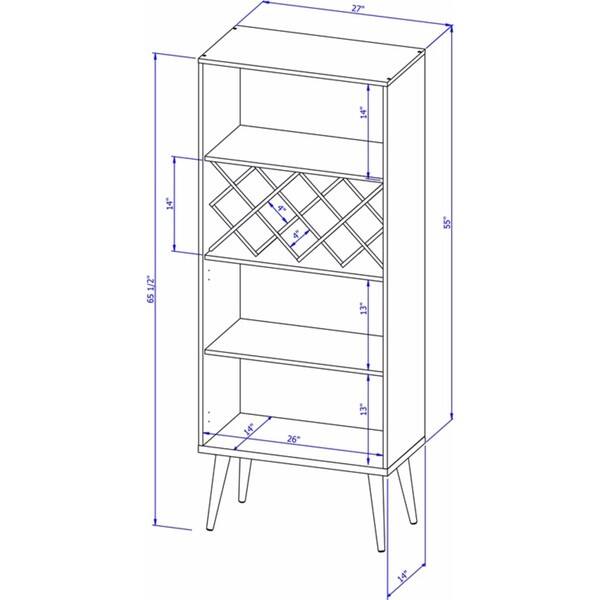 Manhattan Comfort Utopia 10-bottle Wine Rack and China Storage Closet with 4 Shelves