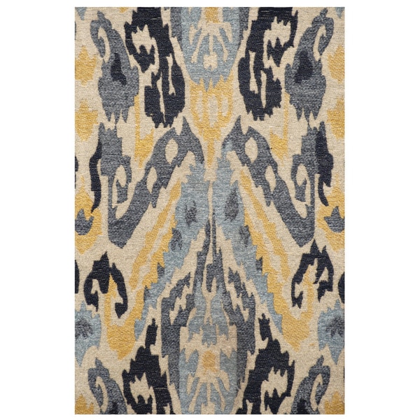 Handmade Chenille Flatweave Ikat Rug (India) - 2' x 3'