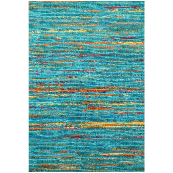 Handmade Chenille Flatweave Rug (India) - 1'6" x 2'