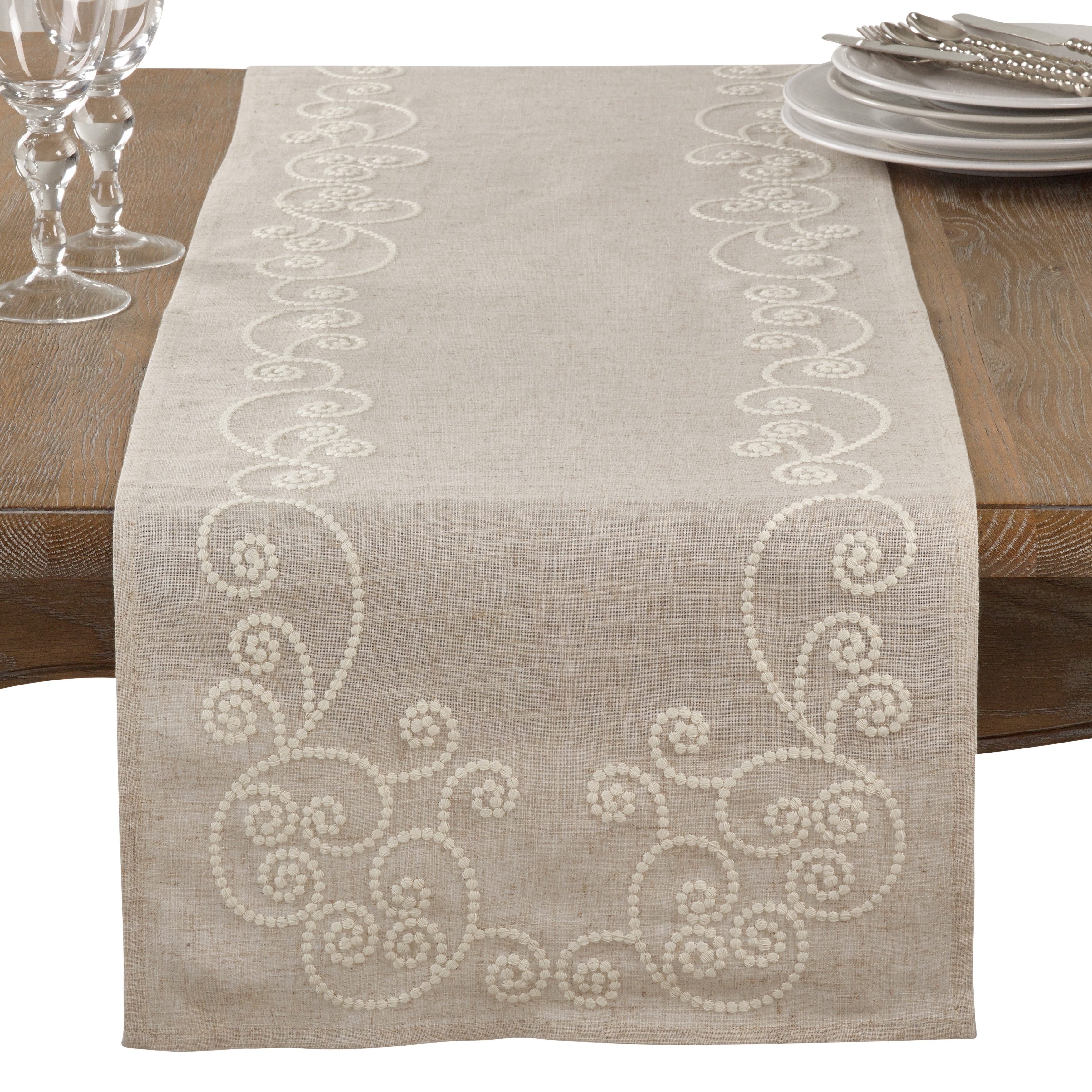 embroidered table runner