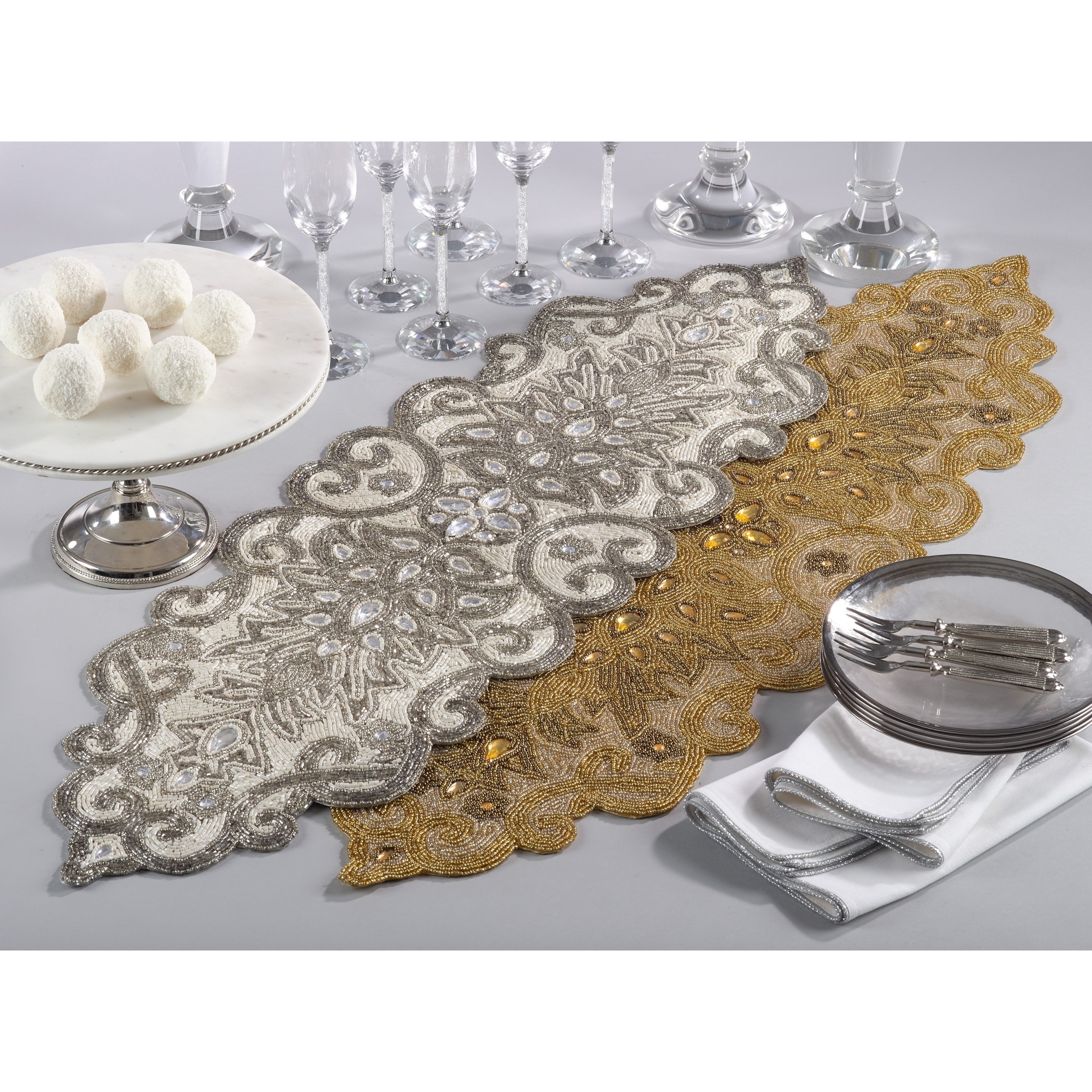 Elegant Handmade Beaded Table Runner