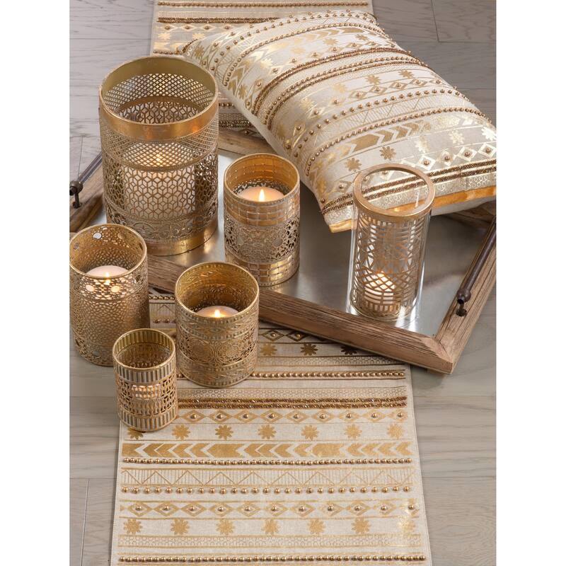 Beaded Aztec Cotton Table Runner