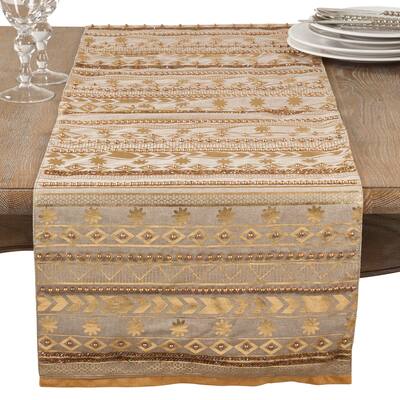 Beaded Aztec Cotton Table Runner