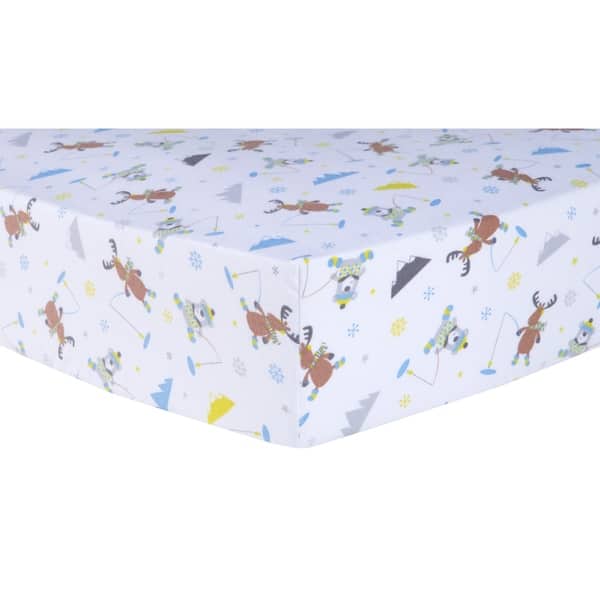 Trend Lab Gone Ice Fishing Deluxe Flannel Fitted Crib Sheet Bed